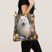 Samoyed Hond met Paaseieren Vakantie Tote Bag (Dichtbij)