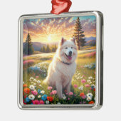Samoyed hond   metalen ornament (Links)
