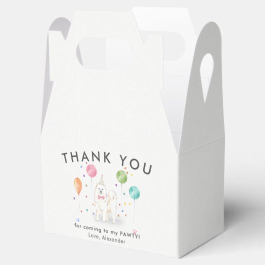 Samoyed Hond Pawty Puppy Hond Verjaardag Dank u Bedankdoosjes (Geopend)