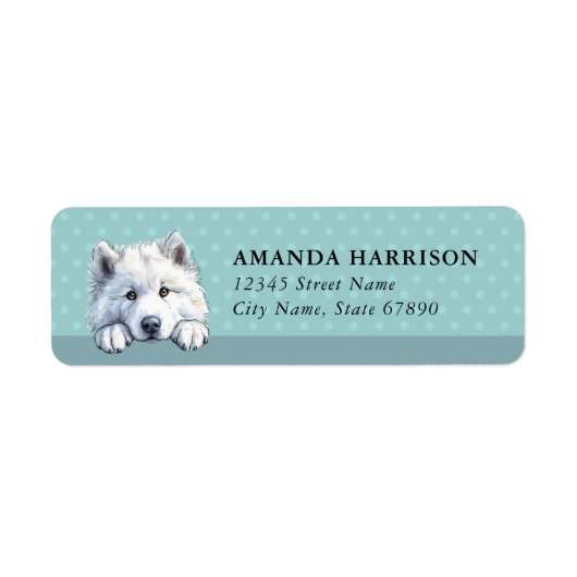 Samoyed-hond retouradreslabels etiket (Voorkant)