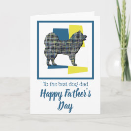 Samoyed Hond Silhouet Driekleurige Vaderdagkaart Kaart