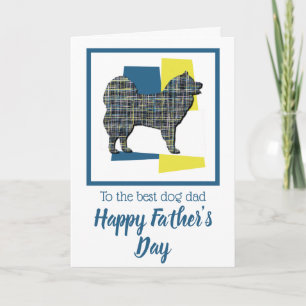 Samoyed Hond Silhouet Driekleurige Vaderdagkaart Kaart