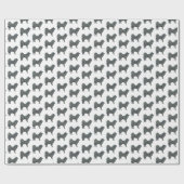 Samoyed Hond Silhouet Y&B Raster Wit Cadeaupapier (Vlak)