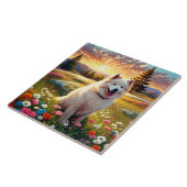 Samoyed hond   tegeltje (Zijkant)