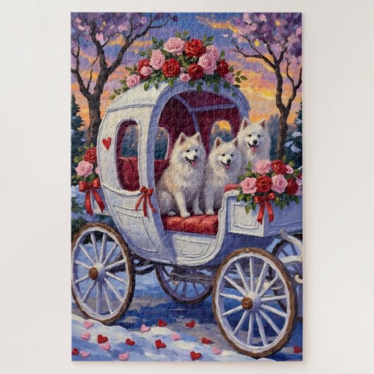 Samoyed hond Valentijnsdag Legpuzzel (Verticaal)