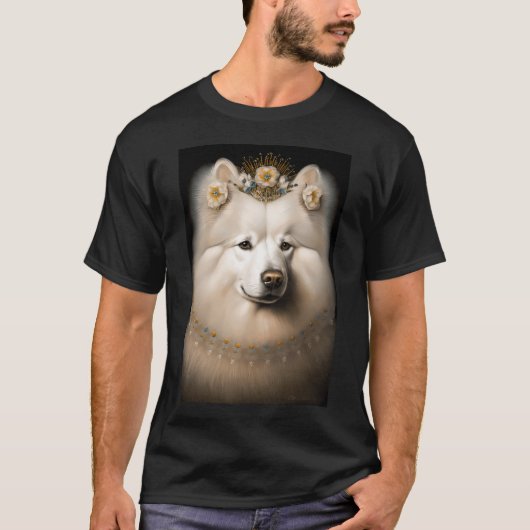 Samoyed Hond Vintage Portret 37 T-shirt (Voorkant)