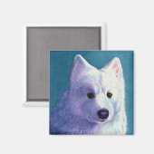 Samoyed hondenmagneet - "Boeddha" Magneet (Voorkant / Achterkant)