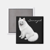 Samoyed hondenmagneet magneet (Voorkant / Achterkant)