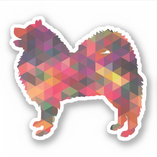 Samoyed Hondenras Geo Silhouette Multi Sticker (Voorkant)