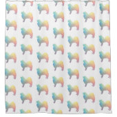 Samoyed Hondenras Geo Silhouette Pastel Douchegordijn (Voorkant)