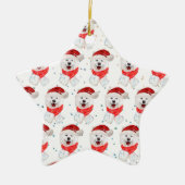 Samoyed Hondenras Kerststerren Keramisch Ornament (Voorkant)