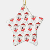 Samoyed Hondenras Kerststerren Keramisch Ornament (Links)