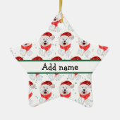 Samoyed Hondenras Kerststerren Keramisch Ornament (Achterkant)