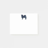 Samoyed Hondenras Silhouette Black Waterverf Post-it® Notes (Voorkant)
