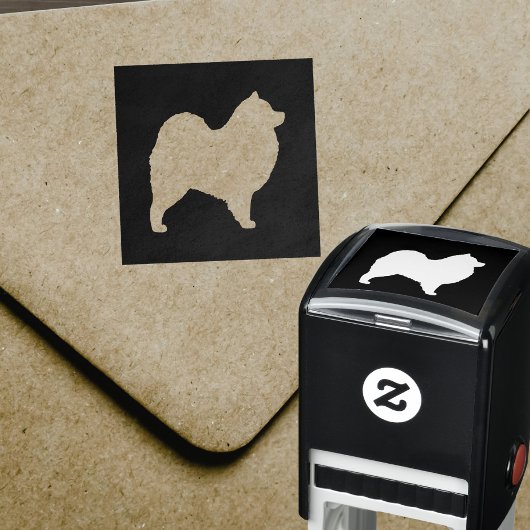 Samoyed Hondenras Silhouette Zelfinktende Stempel
