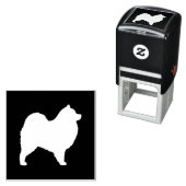 Samoyed Hondenras Silhouette Zelfinktende Stempel (In situ)