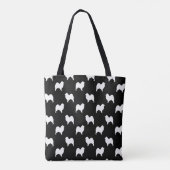 Samoyed Hondenras Silhouettes gevild Tote Bag (Achterkant)