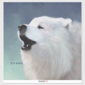 Samoyed Howl; Eigen vinylsticker XL Sticker (Vel)