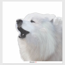 Samoyed Howl; Eigen vinylsticker XL