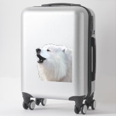Samoyed Howl; Eigen vinylsticker XL Sticker (Koffer)