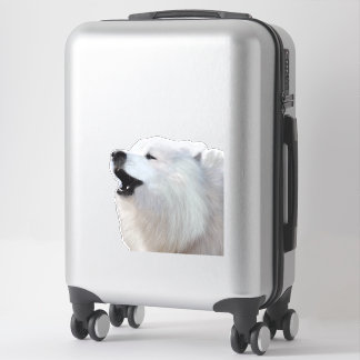 Samoyed Howl; Eigen vinylsticker XL Sticker