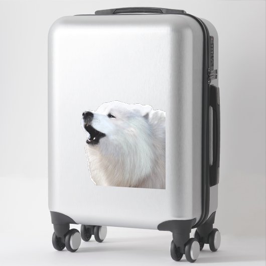 Samoyed Howl; Eigen vinylsticker XL Sticker (Koffer)