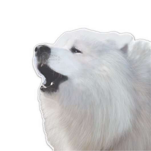 Samoyed Howl; Eigen vinylsticker XL Sticker (Voorkant)