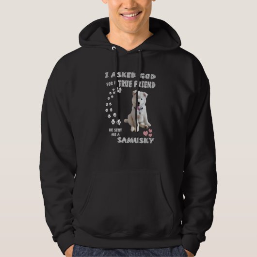 Samoyed Husky Mix Dog Quote mam Papa Costume Cute  Hoodie (Voorkant)