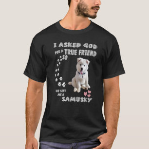 Samoyed Husky Mix Dog Quote mam Papa Costume Cute T-shirt