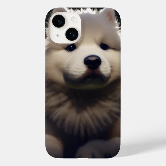 Samoyed Husky Puppy Fluffy Schattig Cute Dog Art Case-Mate iPhone Case (Achterkant)