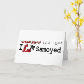 Samoyed (ik hou van) Wenskaart Kaart (Gele Bloem)