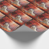 Samoyed in Autumn Leaves Herfst Inspire Cadeaupapier (Hoek)