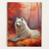 Samoyed in Autumn Leaves Herfst Inspire Planner (Voorkant)