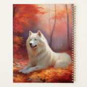 Samoyed in Autumn Leaves Herfst Inspire Planner (Achterkant)
