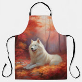 Samoyed in Autumn Leaves Herfst Inspire Schort (Voorkant)
