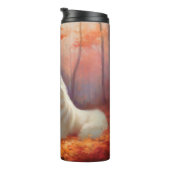 Samoyed in Autumn Leaves Herfst Inspire Thermosbeker (Geroteerd rechts)