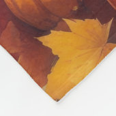 Samoyed in Autumn verlaat Thanksgiving kunst Fleece Deken (Hoek)