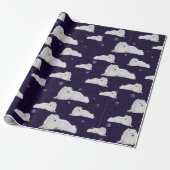 Samoyed in Paarse kosmos Gift Wrap Cadeaupapier (Uitgerold)