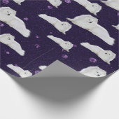 Samoyed in Paarse kosmos Gift Wrap Cadeaupapier (Hoek)