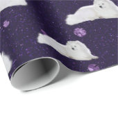 Samoyed in Paarse kosmos Gift Wrap Cadeaupapier (Rol Hoek)