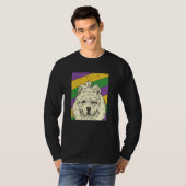 Samoyed Jester Mardi Gras Dog Mom or Dad T-shirt (Voorkant volledig)