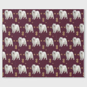 Samoyed Jubileum Pattern (Fabric wordt apart verko Cadeaupapier (Vlak)