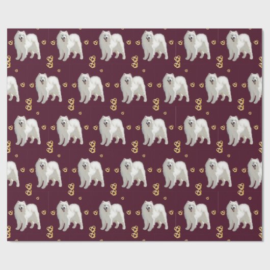 Samoyed Jubileum Pattern (Fabric wordt apart verko Cadeaupapier (Vlak)