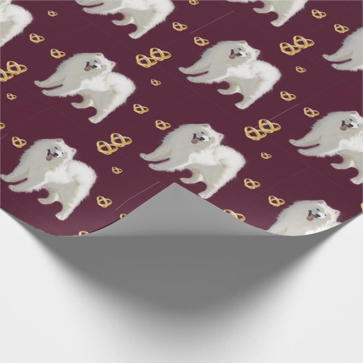 Samoyed Jubileum Pattern (Fabric wordt apart verko Cadeaupapier (Hoek)
