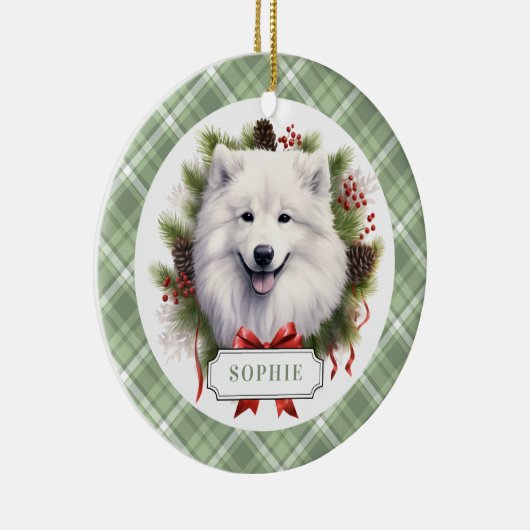 Samoyed keramische cirkel Ornament (Rechts)