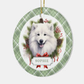 Samoyed keramische cirkel Ornament (Links)