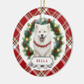 Samoyed keramische cirkel Ornament (Links)