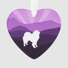 Samoyed keramische hartversiering; Keuze van vorme Ornament