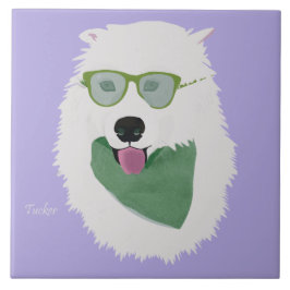 Samoyed keramische tegel tegeltje