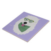 Samoyed keramische tegel tegeltje (Zijkant)